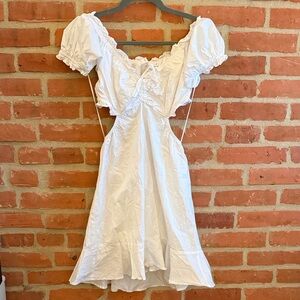 Astr White Ruffle Mini Dress